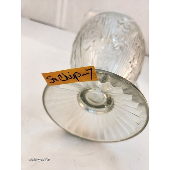 Vintage Jeanette Iris & Herringbone Clear Carnival Depression Glass 9" Pitcher F - Picture 2 of 10